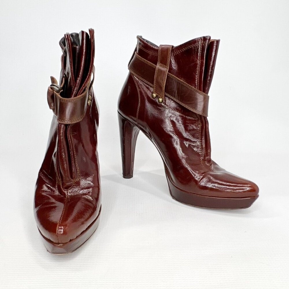 ANTIK‎ DENIM Burgundy Brown Ankle Slip On Ankle Boots 7